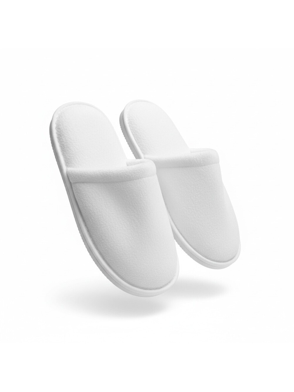 White Plush Slippers Soft Comfortable Slip-On